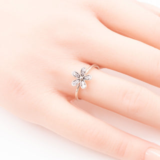 Pandora Retired Dazzling Daisy Sterling Silver Clear CZ Ring Size 6