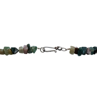 Vintage 33-Inch Jade Multi-Gemstone Necklace 925 Clasp