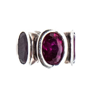 Pandora Red Oval Lights Charm Sterling Silver Synthetic Ruby Bead Retired