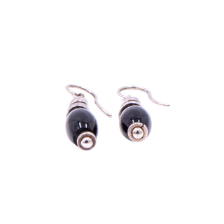 Sterling Silver 1.5 Inch Black Onyx Dangle Earrings