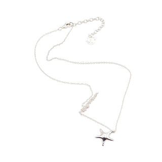 Sterling Silver Starfish Pendant Necklace Delicate Nautical Charm Chain