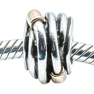 Pandora Silver Rope Charm 14K Gold Two Tone Retired