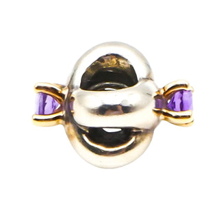 Pandora Love Knot Amethyst Sterling Silver Charm With 14K Gold