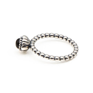 Pandora November Bloom Ring Size 7 Citrine Sterling Silver Stackable Retired