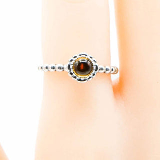 Pandora November Bloom Ring Size 7 Citrine Sterling Silver Stackable Retired