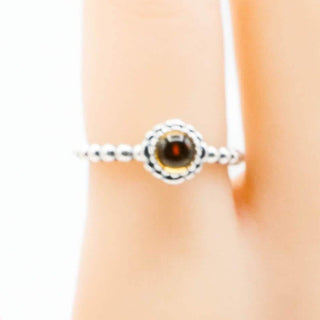 Pandora November Bloom Ring Size 7 Citrine Sterling Silver Stackable Retired