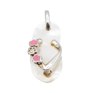 Truth Jewellery Sterling Silver Mother of Pearl Flip Flop Charm | Beach Summer Charm Pendant