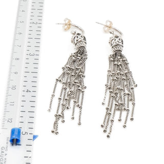 Pandora Enchanted Tassel Dangle Earrings Sterling Silver Retired