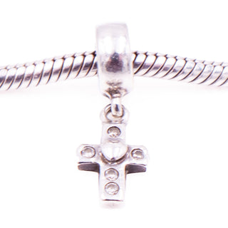 Pandora Retired Cross Dangle Sterling Silver Clear CZ Christian Faith Charm