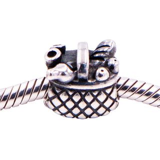 Pandora Retired Picnic Basket Sterling Silver Charm