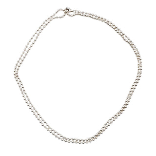 Sterling Silver 3mm Ball Bead Chain Necklace 36 Inches Long