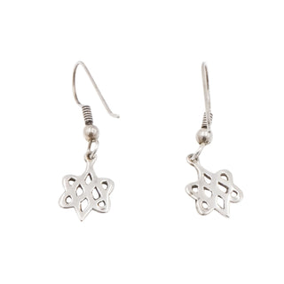 Sterling Silver Celtic Knot Dangle Earrings 1 1/4 Inches