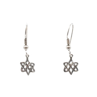 Sterling Silver Celtic Knot Dangle Earrings 1 1/4 Inches