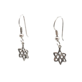 Sterling Silver Celtic Knot Dangle Earrings 1 1/4 Inches