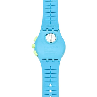 Swatch ACID DROP Chrono Blue Plastic Alarm And Date Watch SUSL400