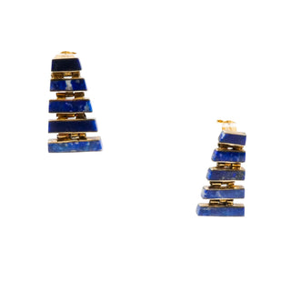 Smithsonian Institution Chilean Lapis Lazuli Necklace Earrings Set in Gold Plated Sterling Silver