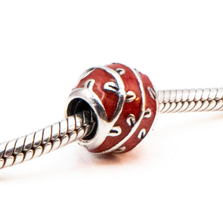 PANDORA Red Vines Sterling Silver Charm With Red Enamel
