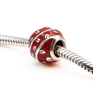 PANDORA Red Vines Sterling Silver Charm With Red Enamel