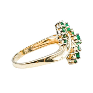 Vintage 10k Yellow Gold Natural Emerald Ring Size 7.5
