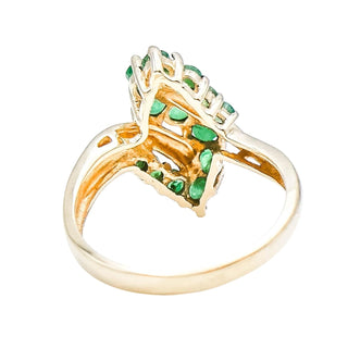Vintage 10k Yellow Gold Natural Emerald Ring Size 7.5