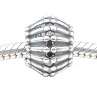 Pandora Retired Show Stopper Black CZ Sterling Silver Charm