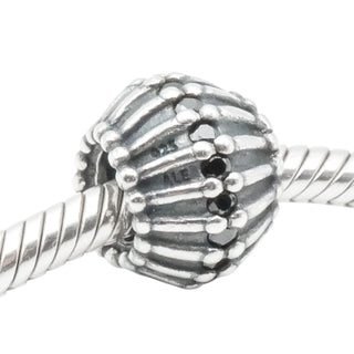 Pandora Retired Show Stopper Black CZ Sterling Silver Charm