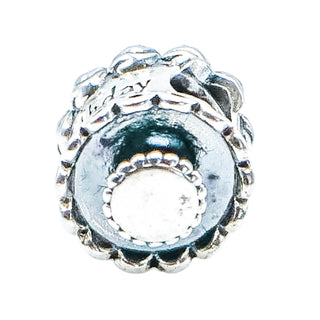 Pandora Retired Happy Birthday Cake Sterling Silver Rose Charm