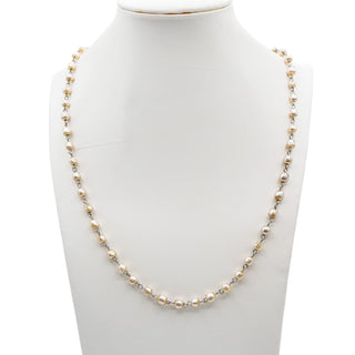 Vintage Faux Pearl White Metal Necklace 24 Inches Made In Germany Elegant Beaded Design