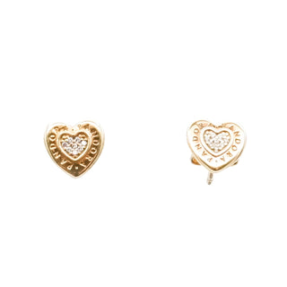 Pandora Shine Signature Heart Stud Earrings with Clear Zirconia – Retired