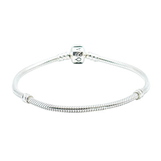 PANDORA Moments Sterling Silver Snake Chain Charm Bracelet With Pandora Clasp - 8.3 Inches