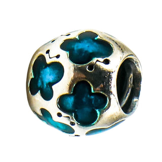 Pandora Teal Enamel Butterfly Sterling Silver Charm