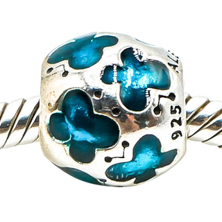 Pandora Teal Enamel Butterfly Sterling Silver Charm