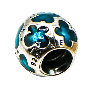 Pandora Teal Enamel Butterfly Sterling Silver Charm