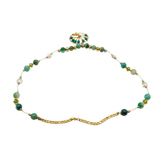 Tree of Life Necklace with Nephrite Jade and Green Agate - 24 Inches