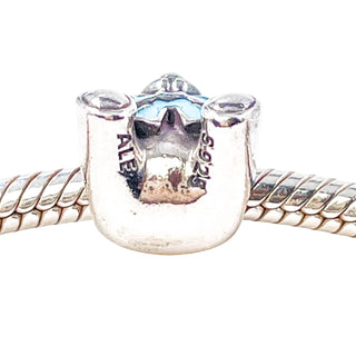 Pandora It's a Boy Sterling Silver Teddy Bear Charm With Blue Ribbon
