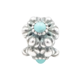 Pandora December Birthday Blooms Sterling Silver Charm With Turquoise