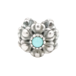 Pandora December Birthday Blooms Sterling Silver Charm With Turquoise