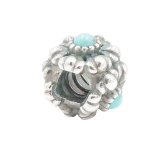 Pandora December Birthday Blooms Sterling Silver Charm With Turquoise