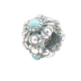 Pandora December Birthday Blooms Sterling Silver Charm With Turquoise