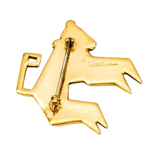 Vintage Rare Laurel Burch Mythical Monkey Brooch Gold Plated 1980s