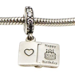 Pandora Birthday Wishes Sterling Silver Birthday Card Dangle Charm