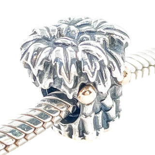 Pandora Retired Palm Tree Sterling Silver & 14K Gold Coconuts Charm