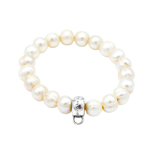 THOMAS SABO Charm Carrier Bracelet With Freshwater Pearl Size 7.28 Inches