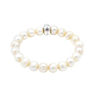 THOMAS SABO Charm Carrier Bracelet With Freshwater Pearl Size 7.28 Inches