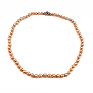 Vintage Panetta Champagne Glass Pearl Necklace 23 Inch Knotted Diamante Clasp