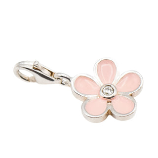 Thomas Sabo Pink Enamel Flower Sterling Silver Charm Pendant