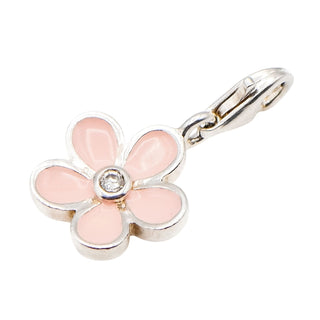 Thomas Sabo Pink Enamel Flower Sterling Silver Charm Pendant