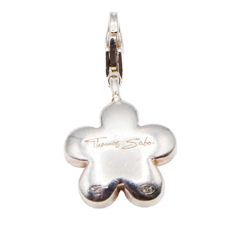 Thomas Sabo Pink Enamel Flower Sterling Silver Charm Pendant
