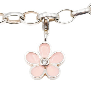 Thomas Sabo Pink Enamel Flower Sterling Silver Charm Pendant