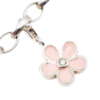 Thomas Sabo Pink Enamel Flower Sterling Silver Charm Pendant